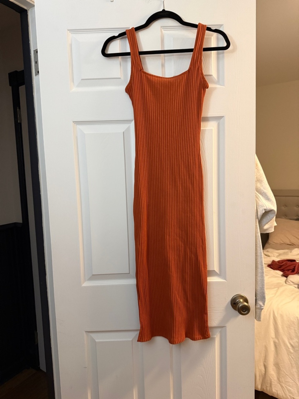 wild fable Rust Ribbed Tank Midi Dress